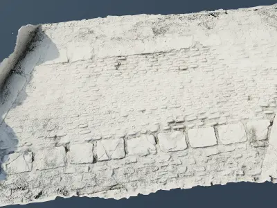 scanminicobble01 close up of cobblestone street 3D model