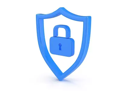 Shield and Lock Icon Low-poly 3D model