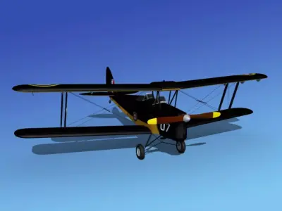 Dehavilland DH82 Tiger Moth V08 3D model