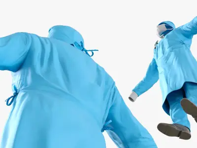 Invisible Surgeon Outfit with Mask Cap Stethoscope Blue 3D model