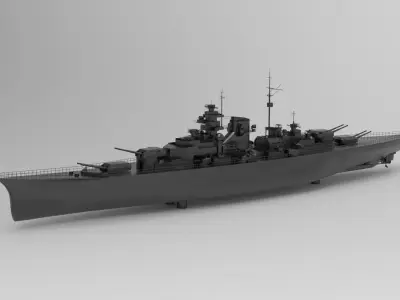 bismarck Battleship 3D model