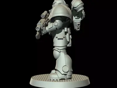 Sci-Fi Heavy Trooper STL Modular Power Armor 32mm Miniature V5 3D print model