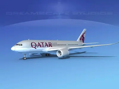 Airbus A350-800 Qatar 3D model