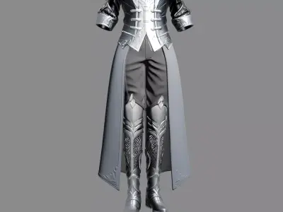 Fantasy Silver Knight Armor 3D model