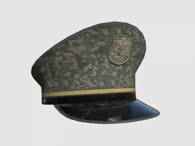 Police Cap 08 Digital Camouflage - Character Design Fashion Low-poly 3D model