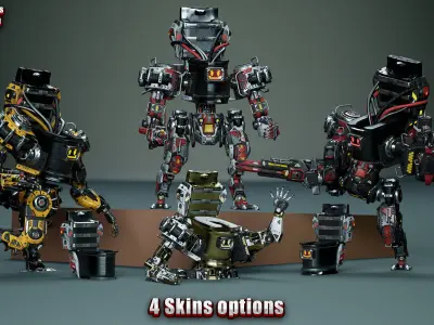 Sci-Fi Toilet Mech Free low-poly 3D model