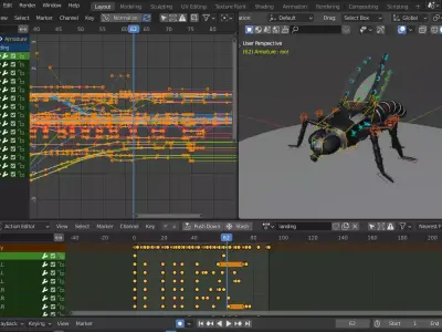 Dragonfly rig with animation blend file Free 3D model