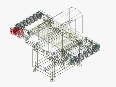 Modular Belt Conveyor 02 Low-poly 3D model