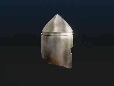 Medieval city guard helmet Low-poly 3D model