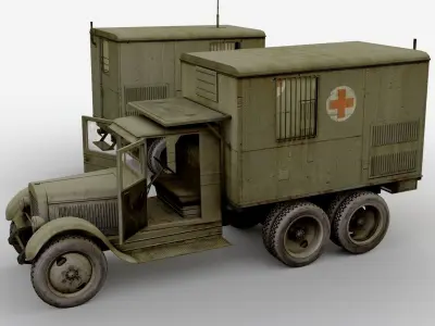 ZIS-5 box Low-poly 3D model