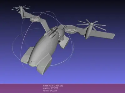 R-TFC 007 Flying Car Free 3D model