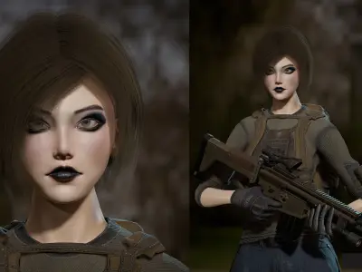 Survivor Man and lady 1 Low-poly 3D model