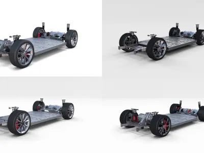 Tesla Roadster Model S X 3 Chassis Pack 3D model
