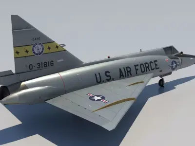 Convair F102 Delta Dart Low Poly Static Low-poly 3D model