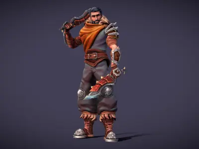 Stylized Warrior Low-poly 3D model