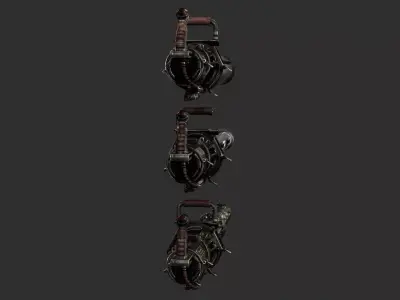 Heavy Mutant Machine Gun Low-poly 3D model