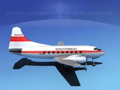 Martin 202 Southwest Airways 3D model