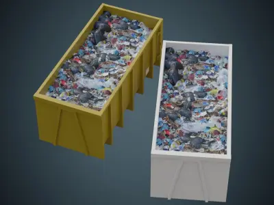 Garbage Container 3A Low-poly 3D model