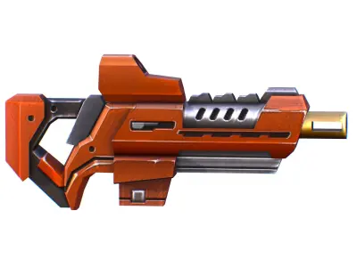 Assault rifle of the future weapon gun Nuff barrel blaster laser Low-poly 3D model