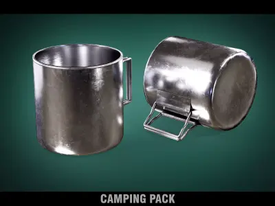 Stainless Steel Mug Low-poly 3D model