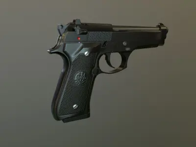 beretta gun 92FS Low-poly 3D model