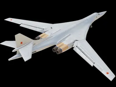 Tupolev Tu-160 Russian strategic bomber Low-poly 3D model