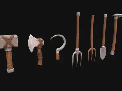 Mobile Village Props Low-poly 3D model