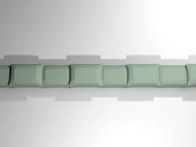 Sandbag Bunker - Wide Baricade 3D model