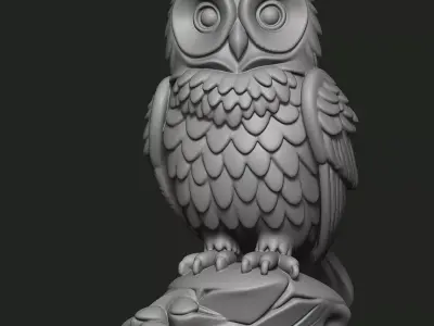 Owl sculpture 3D print model