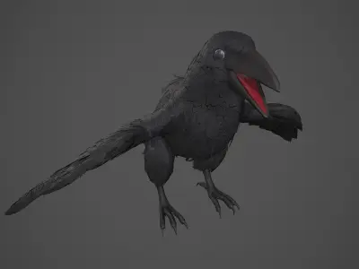 Raven Low-poly 3D model