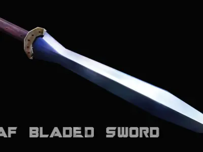 Leaf - Bladed Sword Low-poly 3D model