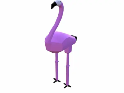 Flamingo Cartoon Low-poly 3D model