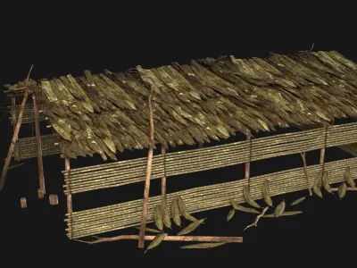 JUNGLE SWAMP HOUSE BUILDING COTTAGE HUT AAA COLLECTION Low-poly 3D model