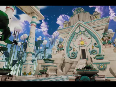 Stylized Ancient Temple Low-poly 3D model