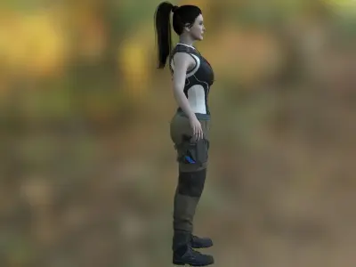 Angelina Jolie as Lara Croft Low-poly 3D model