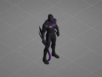 Stealth Supervillain Character Game Ready GLB Model 3D Low-poly 3D model