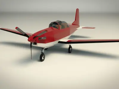 Low Poly Light Aircraft 03 Low-poly 3D model