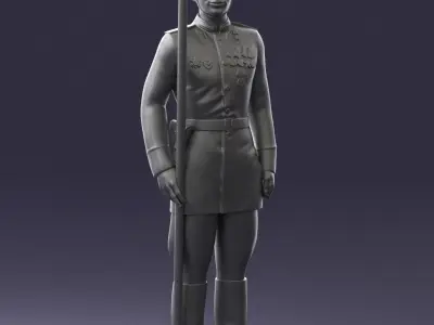000110 Smiling Soviet Heroic Soldier in Parade Stance 0116 3D model