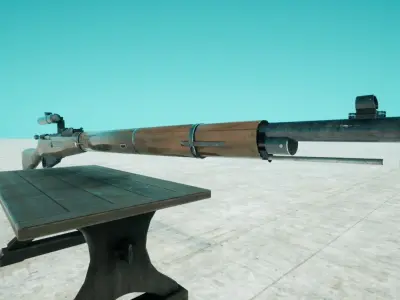 Mosing Nagant Sniper Low-poly 3D model