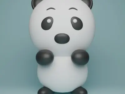 Cute Stylized Panda 3D Model Free low-poly 3D model