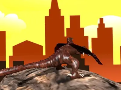 Dragon sword Low-poly 3D model