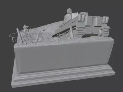 Trap for the Tiger WWII Tiger Tank Diorama STL File 3D print model
