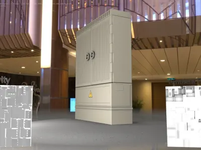 Electrical Distribution Cabinet 135 Low-poly 3D model