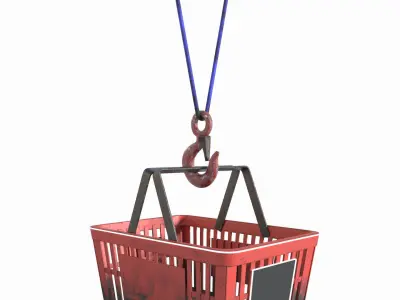 Drone carrying shopping basket 3D model