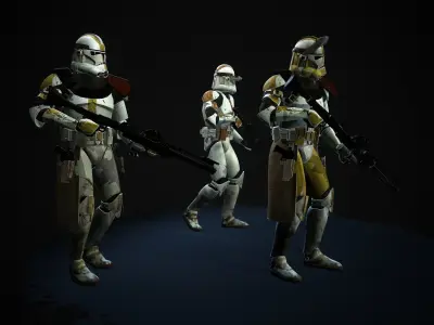 Clone trooper Phase 2 star corps Low-poly 3D model
