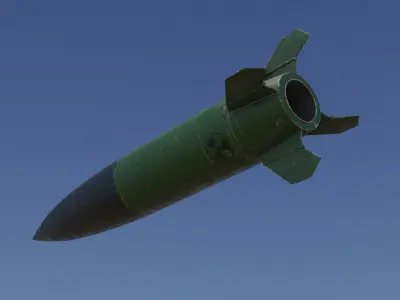Missile 3D model flying in sky Low-poly 3D model