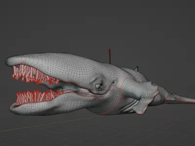 Whale Scary Low-poly 3D model