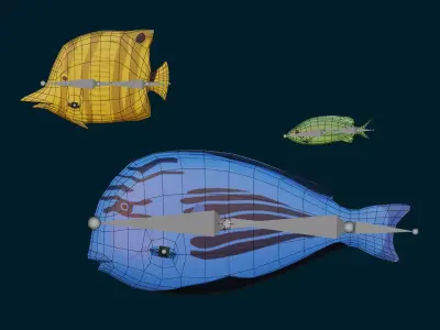 Fishes - Stylized Low-poly 3D model