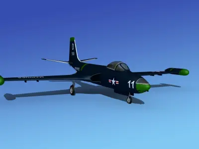 McDonnell F2H4 Banshee V05 3D model