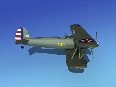 Stearman PT-17 Kaydet V12 3D model